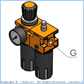Блок регулировки давления сжатого воздуха  G3" bsp (редуктор, фильтр, манометр)