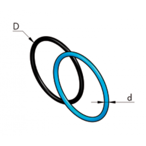Уплотнительное кольцо голубое из nbr70 (бутадиен-нитрильный каучук) d40 d2